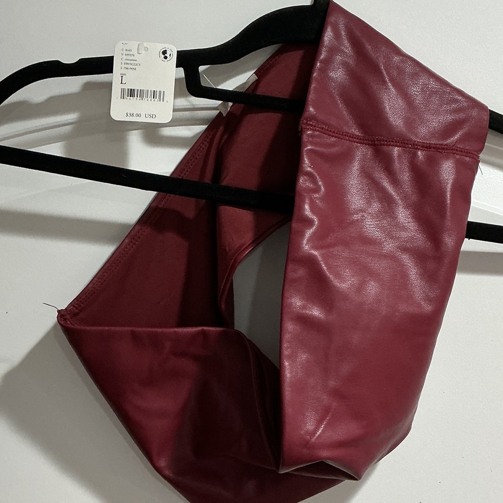 Free People Burgundy Leather Bralette NWT